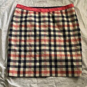 Boden British Tweed Plaid Skirt A-Line 100% Wool Womens Size 16R